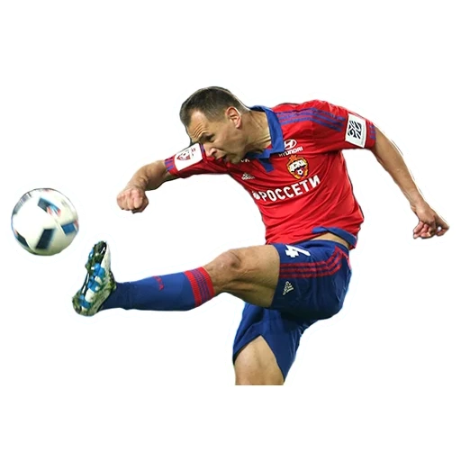 fussball, cska-spieler, fußballer ohne hintergrund, fußballspieler auf weißem hintergrund, transparenter hintergrund fußballer