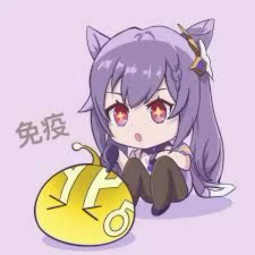 chibi, ke qing chibi, karakter anime, lukisan tokoh dinding merah yang indah, karakter anime chibi