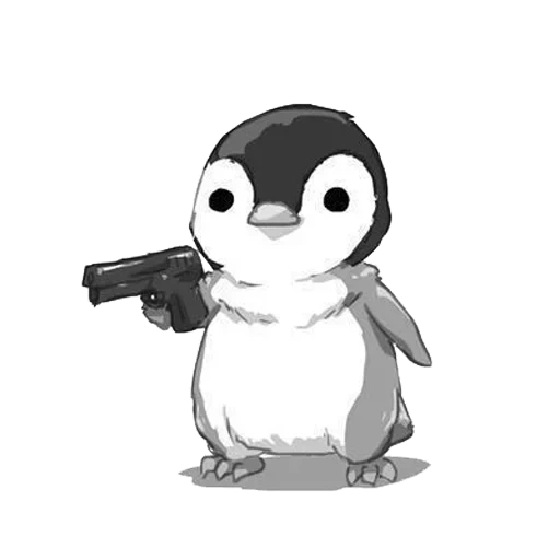 pingüino, imagen, penguin querido, penguin ks go, pingüino con una pistola