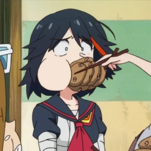 ryuko is obscenities, ryuko matoi, kill la kill, anime characters, kill la kill dog