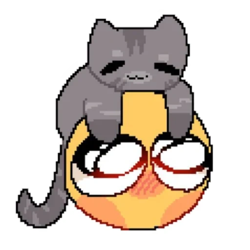 аниме, анимированные смайлики cutie cat, смайлик недовольный, няшные пикчи, милые смайлики