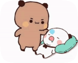 kawaii, chibi cute, kavai drawings, peach and goma bears, good night bear chibi