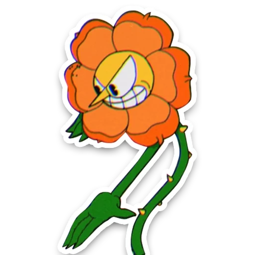 fleur, cagney en carnation, fleur de boss kaphed, fleur de mème cuphead, gousses de girofle de kaphe cagni