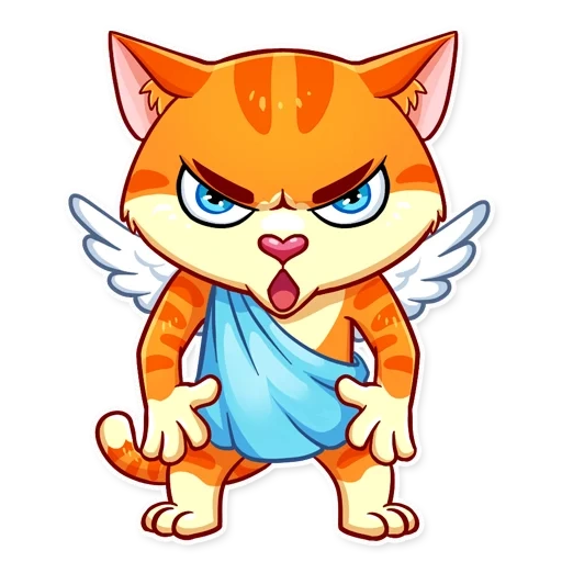 gato, cupido de gato, gatito rojo