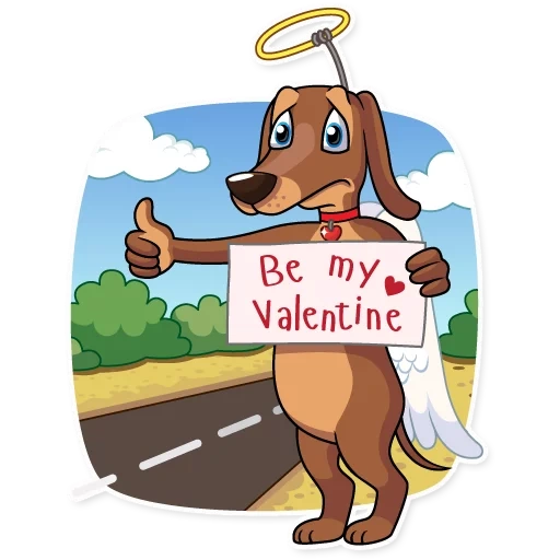 cani, reggie dog, cartone animato per cani, cane da cartone animato, cupido cane con un cartello
