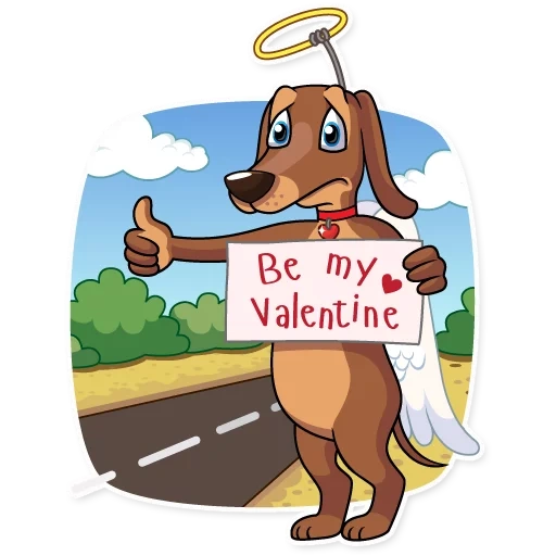 dog, reggie dog, dog cartoon, cartoon dog, cupid dog tags