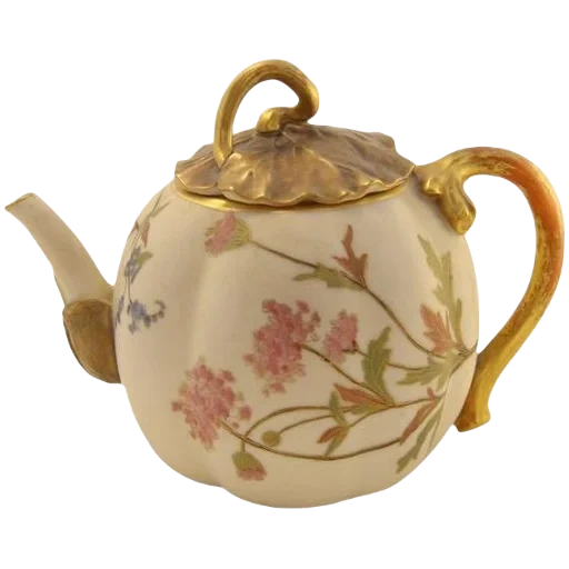 kettle, teapot, teapot, chinese style teapot, royal worcester kettle gold