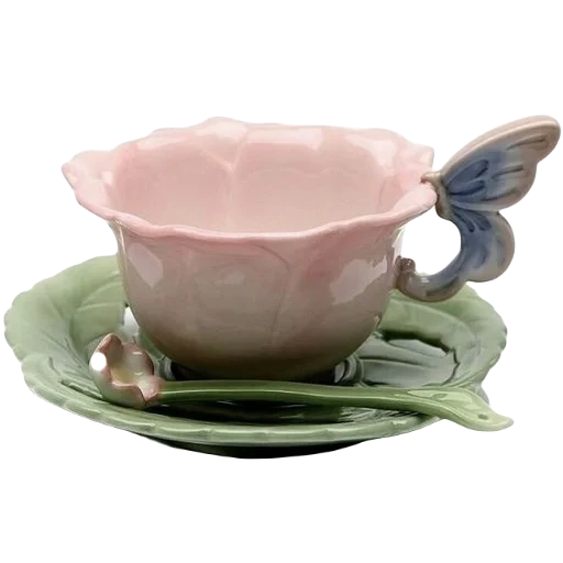 cangkir, cangkir teh, piala porselen, cangkir mawar porcelana, hibiscus pasangan teh bs-120