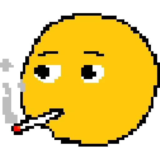 смайлик, мальчик, pixel art, курящий смайлик, смайлики большие
