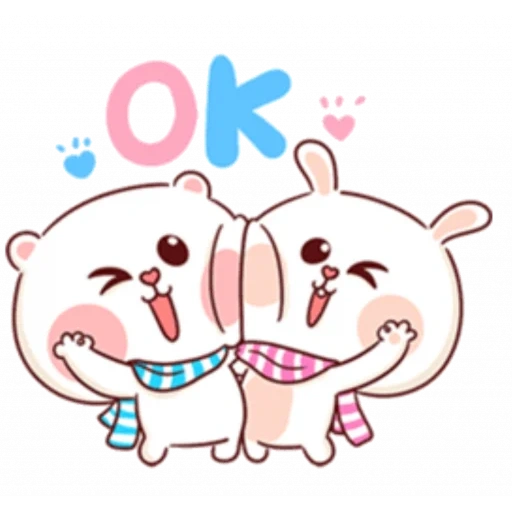 bonito, chuanjing, amor de chuanjing, marshmallow couple, pintura fofa de kawai