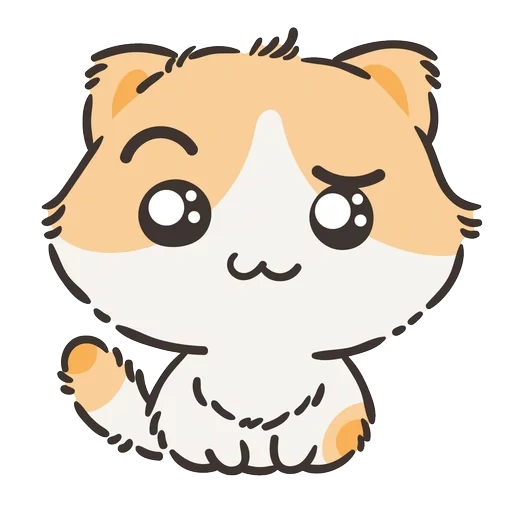 lovely, cat, lovely seal, cute sticker, kava's fox