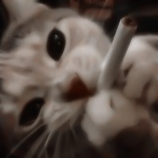 gatto, un gatto, fumo, il gatto è una sigaretta, gatti divertenti