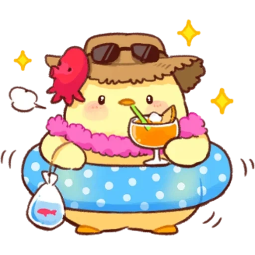 помпомпурин, котопончик каваи, милые рисунки еды, милые рисунки кавай, soft and cute chick emoji