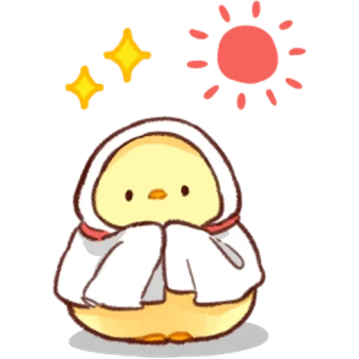 attelle, un joli motif, dessin de kawai, soft and cute chick, soft and cute chick emoji