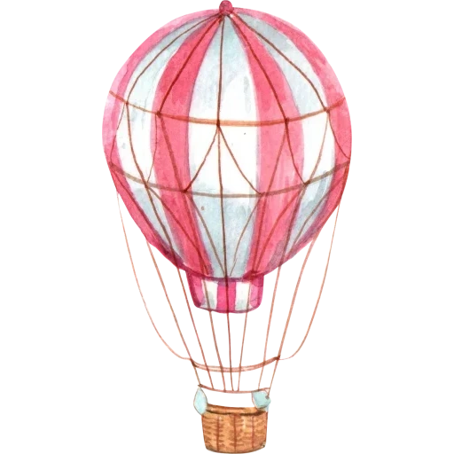воздушный шар, воздушный шар эскиз, розовый воздушный шар, воздушный шар иллюстрация, воздушный летающий шар розовый