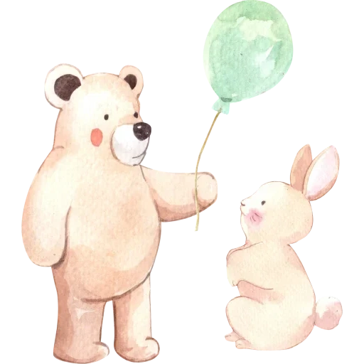 мишка, медвежонок милый, aida zamora иллюстрации, белый мишка шариком рисунок, воздушные шары тедди акварель