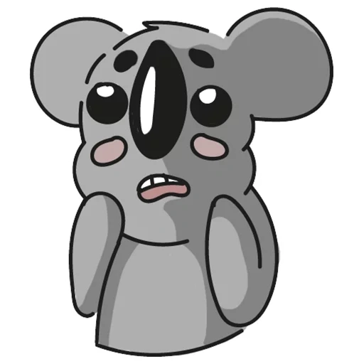 аниме, emoji мышь, коала перси