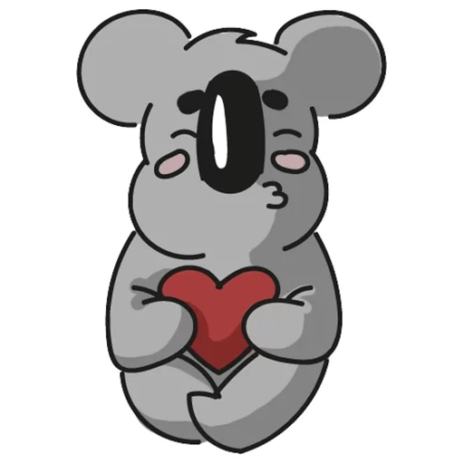 koala, topo, ratto, cuore di koala