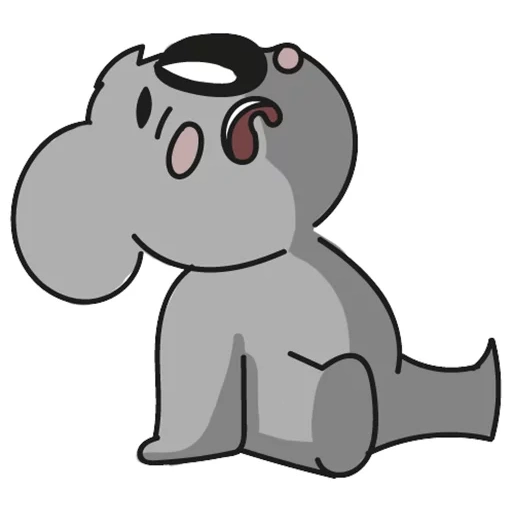 ippopotamo, l'elefante è carino, elefante dei cartoni animati, disegno di figura, animale di ippopotamo