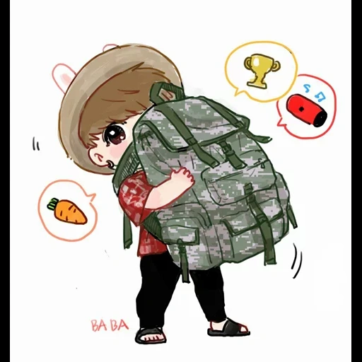 mini arte bts, kawai bts chico, rt26_fanart yongming, bts chibi ru hijo cómic, chibi bts lindo cómic