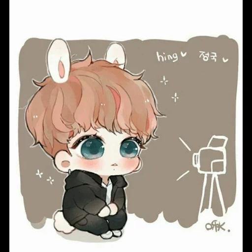 chibi bts, bts fanart, chibi chongguke, bts red cliff tiger head eagle, lovely art bts red cliff