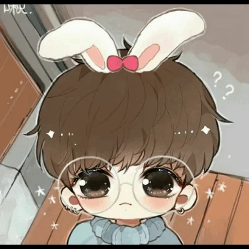 asian, chibi bts, chibi chongguke, qibiji jongguk, chibi bts chongguo rabbit