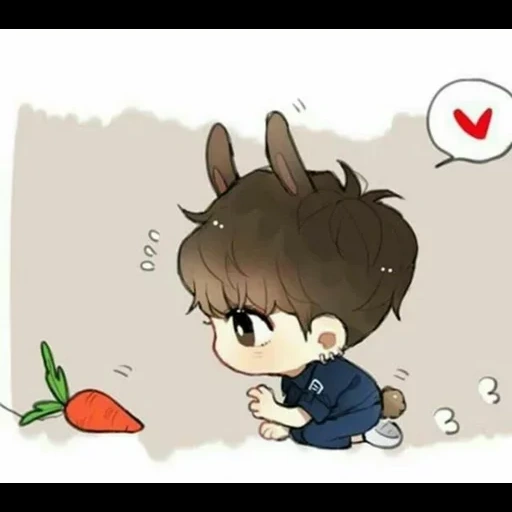 chibi bts, jungkook chibi, bts jungkook mimi, chibi bts jungkook pleure, chibi bts chonguk lapin