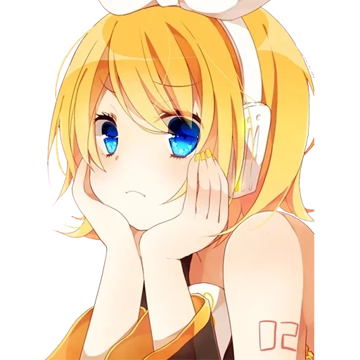 аниме милые, рин кагамине, rin kagamine, девушки аниме, аниме рин кагамине