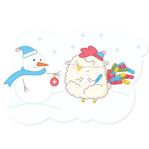 manusia salju, manusia salju, anak domba itu lucu, lovely little domba, stiker morang