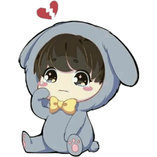 bild, chibi süß, jungkook chibi, chibi bts chonguk, chibiki bts jungkook