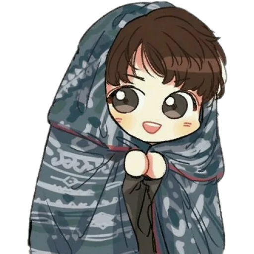 chibi, arte fan, chibi bts jk, animação é fofa, personagem de anime