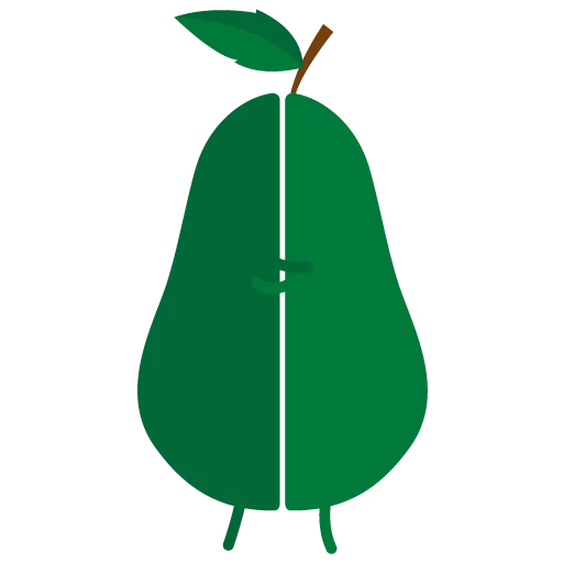 pear, children's pear, pear-shaped silhouette, green pear, pear thoughtful flower