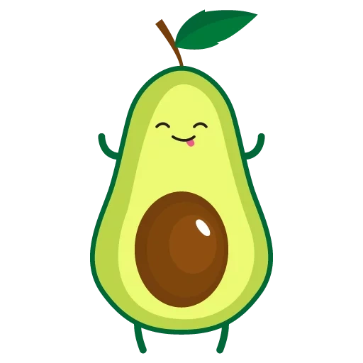 avocado, cartoon di avocado, avocado con sfondo bianco, i disegni di avocado sono carini, avocado cartoon carino