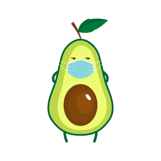 palta, aguacate triste, caricatura de aguacate, aguacate con fondo blanco, ilustración de aguacate