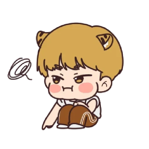 chimin chibi, chibi bts impact, chimin 21 chibi, bts chibi qimin, gold tycoon chibi