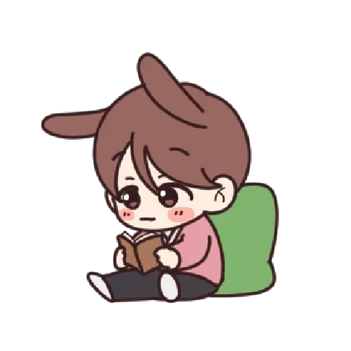 anime, chibi bts rm, jung jungkook chibi, chibi chonguk rabbit, dessins mignons de chibi