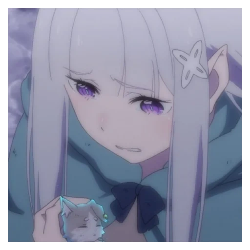 anime, fille animée, emilia re zéro, personnages d'anime, emilia tan re zero