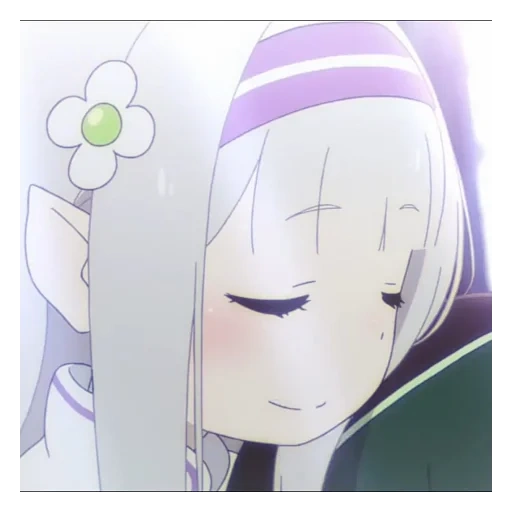 animation, lovely cartoon, emilia re zero, anime re zero owa, little amelia re zero