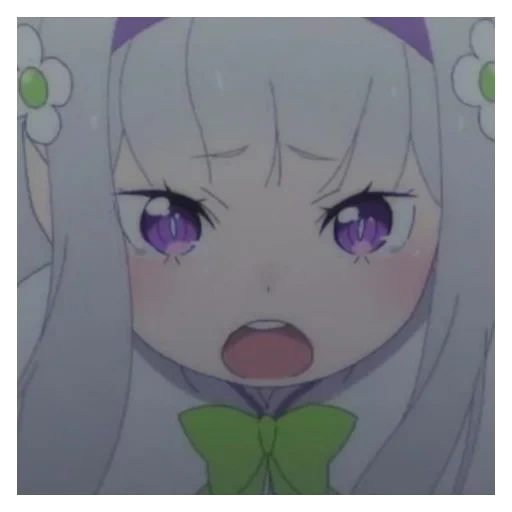 agotamiento, anime, emilia re cero, personajes de anime, little emilia re cero