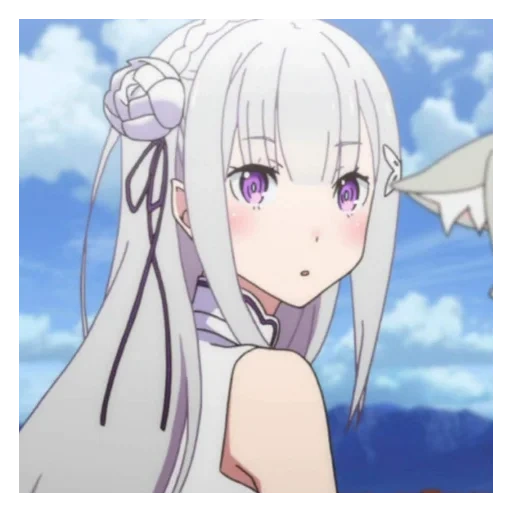 anime girl, amelia ray zero, emilia re zero, cartoon character, survival allowance from scratch