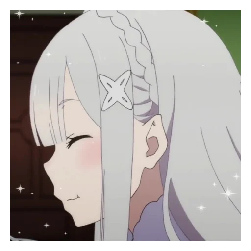 criatividade de animação, animação fofa, amelia ray zero, emilia re zero, satélite zero