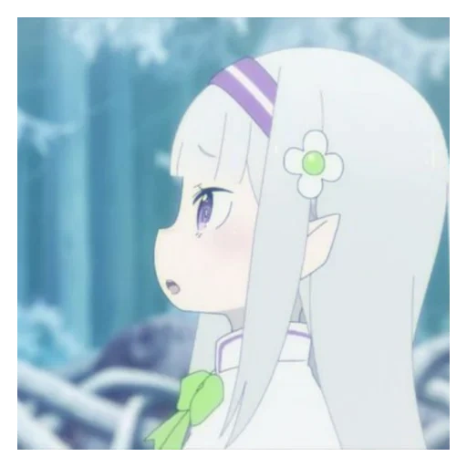 animation, cartoon cute, small emilia, emilia re zero, cartoon pattern is cute