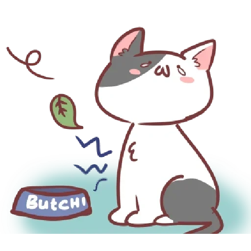 cat, selo, ogawa neko, animação de gato fofo, animação de gato colorido