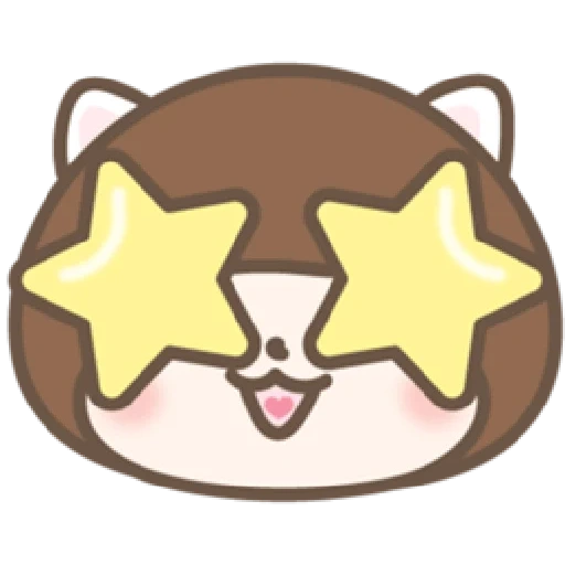 neko, yang indah, emoji serigala, emoji anime