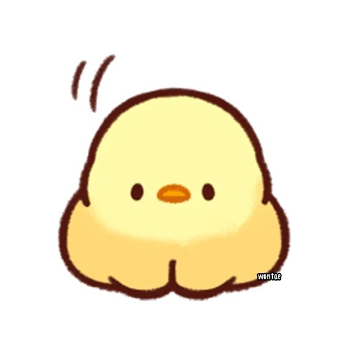 цыпленок каваи, милые рисунки, милые рисунки легкие, soft and cute chick emoji, милый цыплёнок эмодзи арт