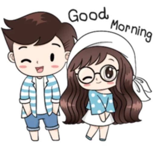 the drawings are cute, a couple of photos, cute steam drawings, cute couples drawings, cute cartoon couple pictures good morning