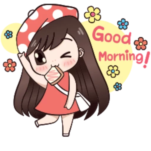 picture, cute drawings, lovely girls, kawaii good morning, lovely drawings are small