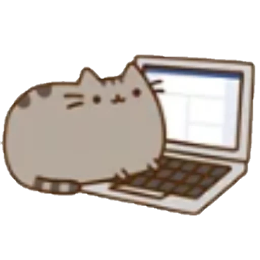 pushin, cat pushin, pusheen cat, cat pushin white background, pushin kat computer