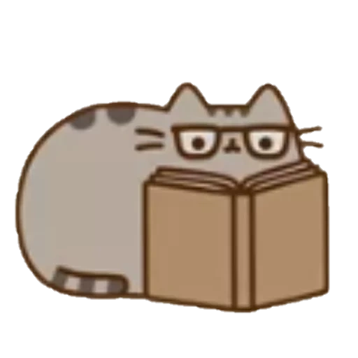 pushin kat, cat pushin, pusheen cat, pusheen cat, the cat is pushin with a book