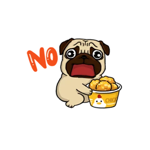 pug, mops are cute, pug sticker, pug food drawing